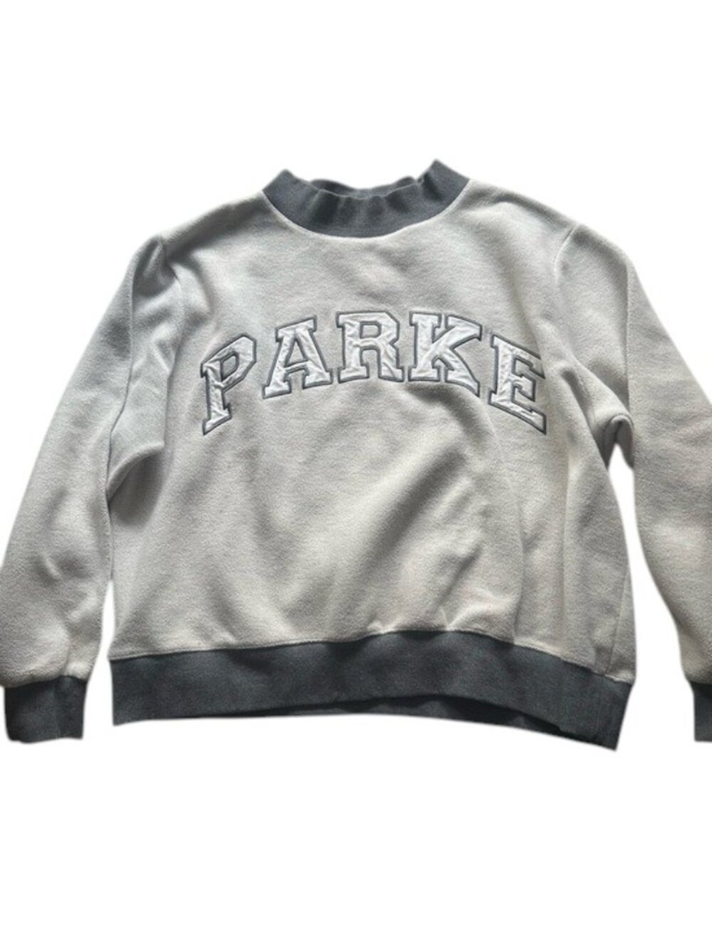 PARKE Inside Out White & Gray Mockneck Fleece L/XL - Picture 2 of 7